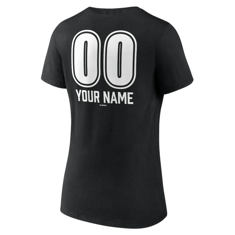 Los Angeles Dodgers Women's Personalized Name & Number Fastball V-Neck T-Shirt - MLB T-shirts