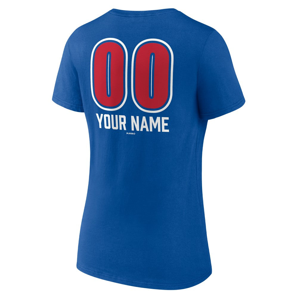 Philadelphia Phillies Women's Personalized Name & Number Fastball V-Neck T-Shirt - MLB T-shirts