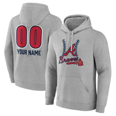 Atlanta Braves Personalized Name & Number Fastball Pullover Hoodie - MLB Hoodies