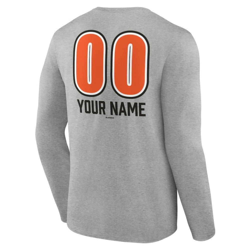 Baltimore Orioles Personalized Name & Number Fastball Long Sleeve T-Shirt - MLB T-shirts