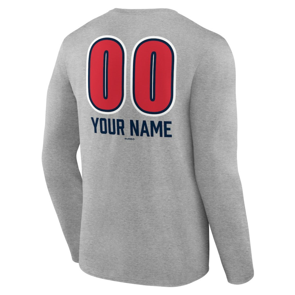 Boston Red Sox Personalized Name & Number Fastball Long Sleeve T-Shirt - MLB T-shirts