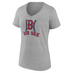 Boston Red Sox Women's Personalized Name & Number Fastball V-Neck T-Shirt - MLB T-shirts