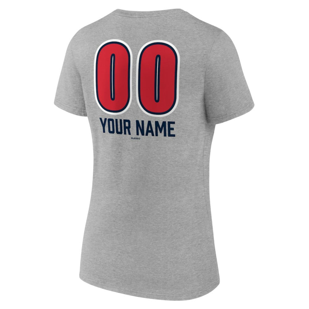 Boston Red Sox Women's Personalized Name & Number Fastball V-Neck T-Shirt - MLB T-shirts