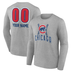 Chicago Cubs Personalized Name & Number Fastball Long Sleeve T-Shirt - MLB T-shirts