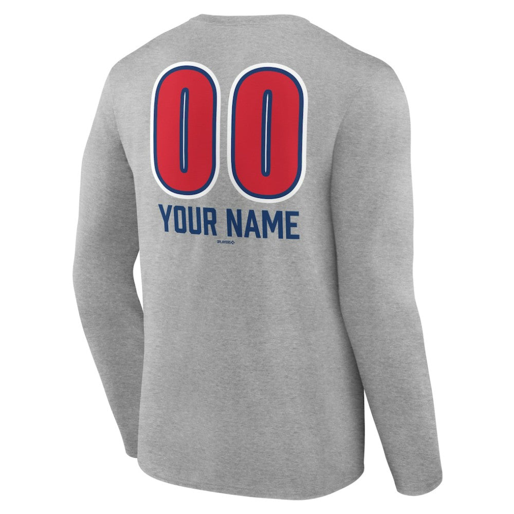 Chicago Cubs Personalized Name & Number Fastball Long Sleeve T-Shirt - MLB T-shirts