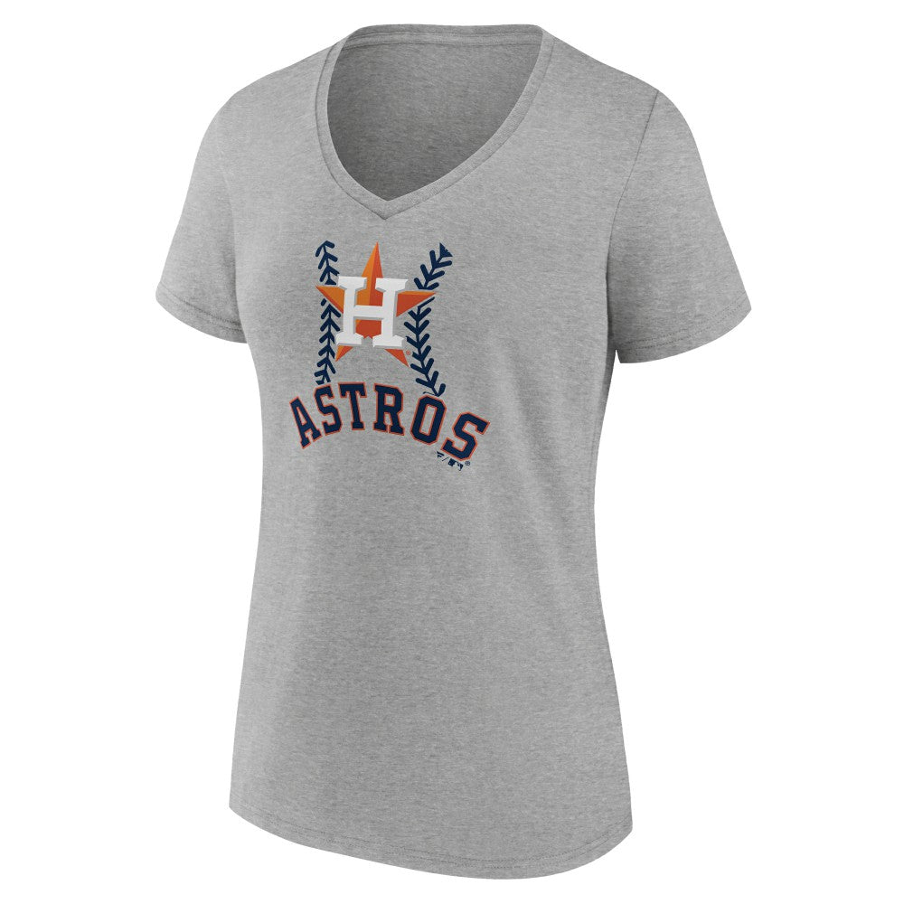 Houston Astros Women's Personalized Name & Number Fastball V-Neck T-Shirt - MLB T-shirts