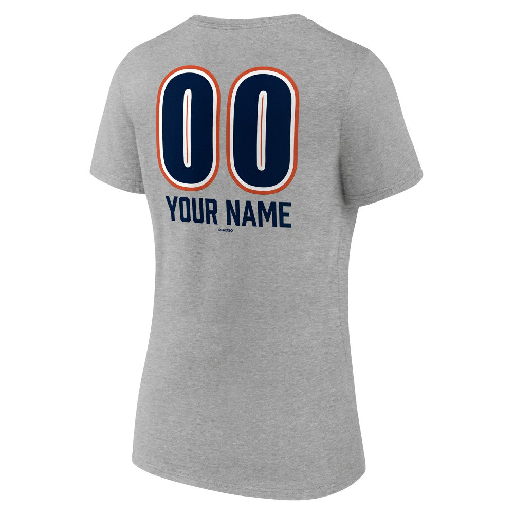 Houston Astros Women's Personalized Name & Number Fastball V-Neck T-Shirt - MLB T-shirts