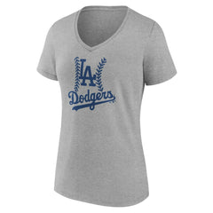 Los Angeles Dodgers Women's Personalized Name & Number Fastball V-Neck T-Shirt - MLB T-shirts