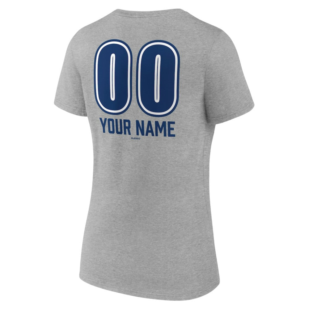 Los Angeles Dodgers Women's Personalized Name & Number Fastball V-Neck T-Shirt - MLB T-shirts