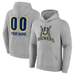 Milwaukee Brewers Personalized Name & Number Fastball Pullover Hoodie - MLB Hoodies