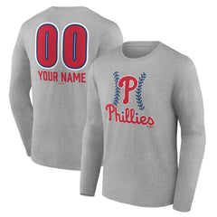 Philadelphia Phillies Personalized Name & Number Fastball Long Sleeve T-Shirt - MLB T-shirts