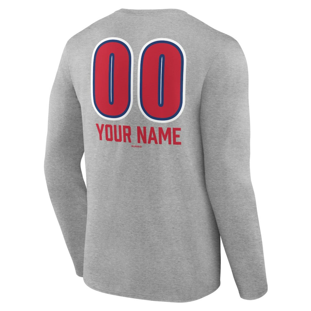 Philadelphia Phillies Personalized Name & Number Fastball Long Sleeve T-Shirt - MLB T-shirts