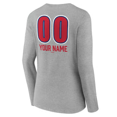Philadelphia Phillies Women's Personalized Name & Number Fastball Long Sleeve V-Neck T-Shirt - MLB T-shirts