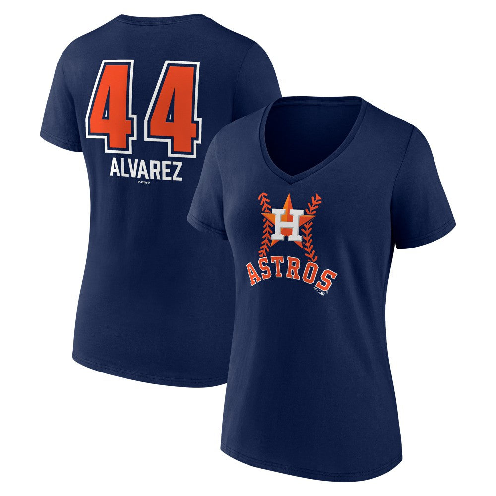 Yordan Alvarez Houston Astros Women's Fastball Player Name & Number V-Neck T-Shirt - MLB T-shirts