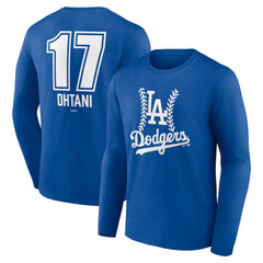 Shohei Ohtani Los Angeles Dodgers Fastball Player Name & Number Long Sleeve T-Shirt - MLB T-shirts