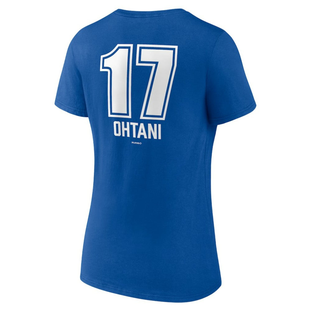 Shohei Ohtani Los Angeles Dodgers Women's Fastball Player Name & Number V-Neck T-Shirt - MLB T-shirts