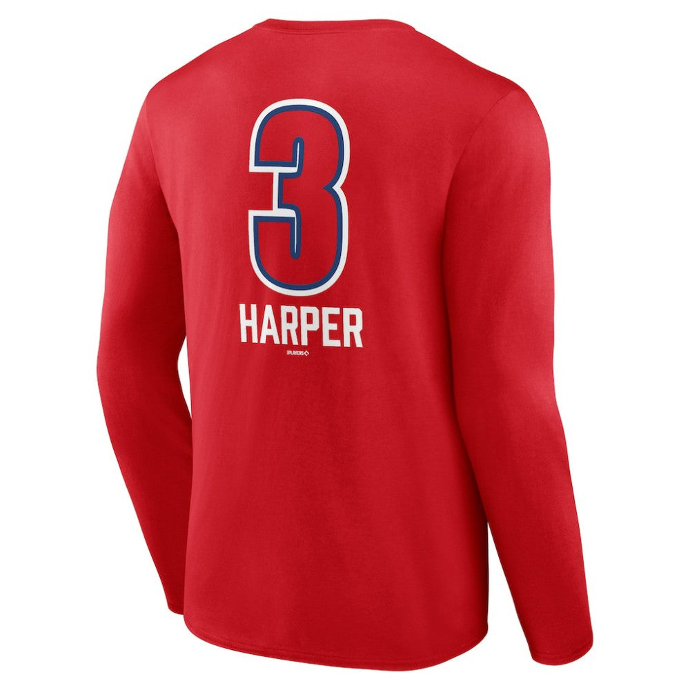 Bryce Harper Philadelphia Phillies Fastball Player Name & Number Long Sleeve T-Shirt - MLB T-shirts