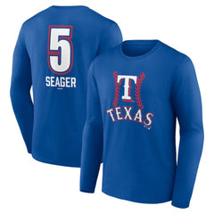 Corey Seager Texas Rangers Fastball Player Name & Number Long Sleeve T-Shirt - MLB T-shirts