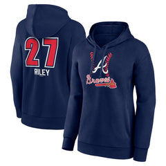 Austin Riley Atlanta Braves Women's Fastball Player Name & Number Pullover Hoodie - MLB Hoodies
