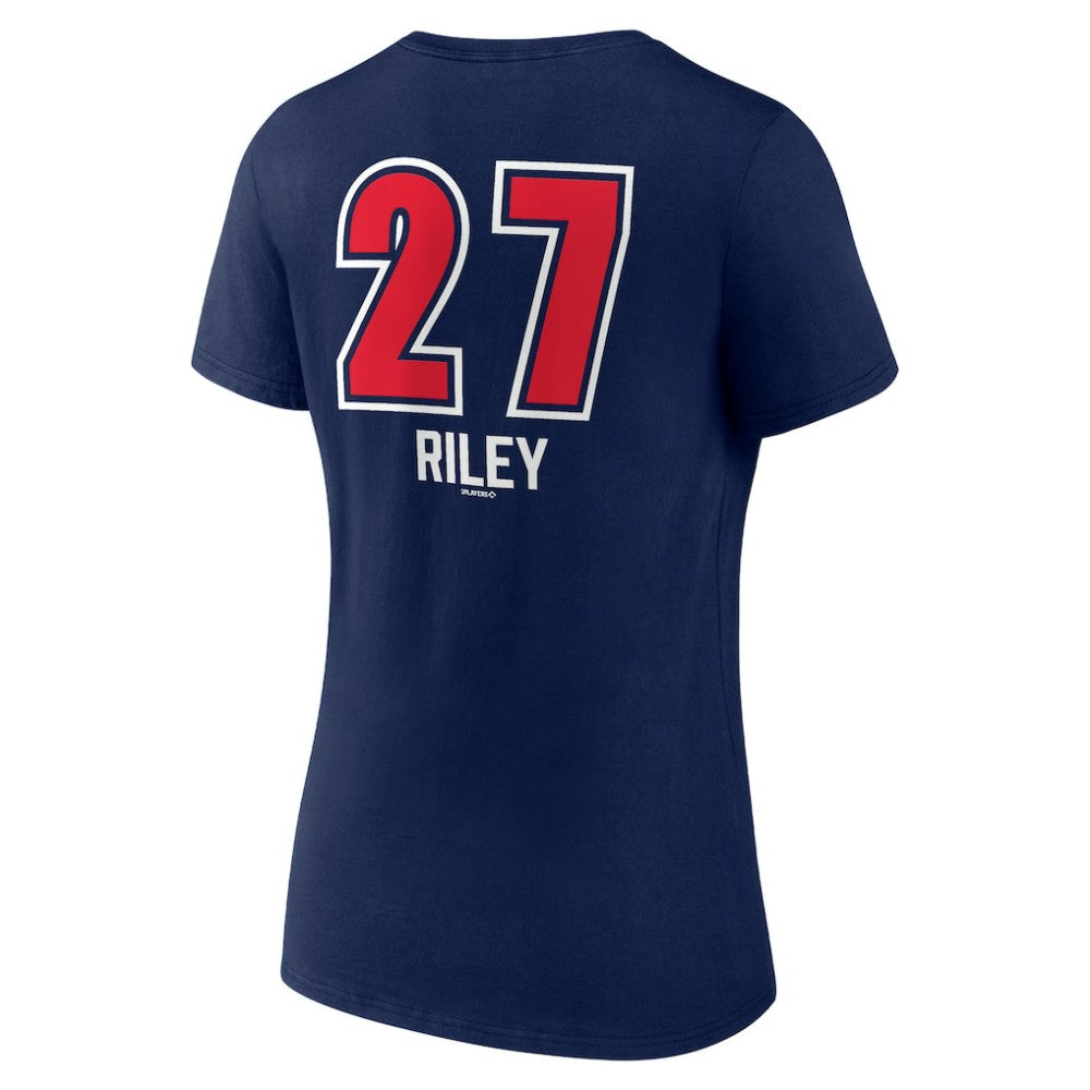 Austin Riley Atlanta Braves Women's Fastball Player Name & Number V-Neck T-Shirt - MLB T-shirts