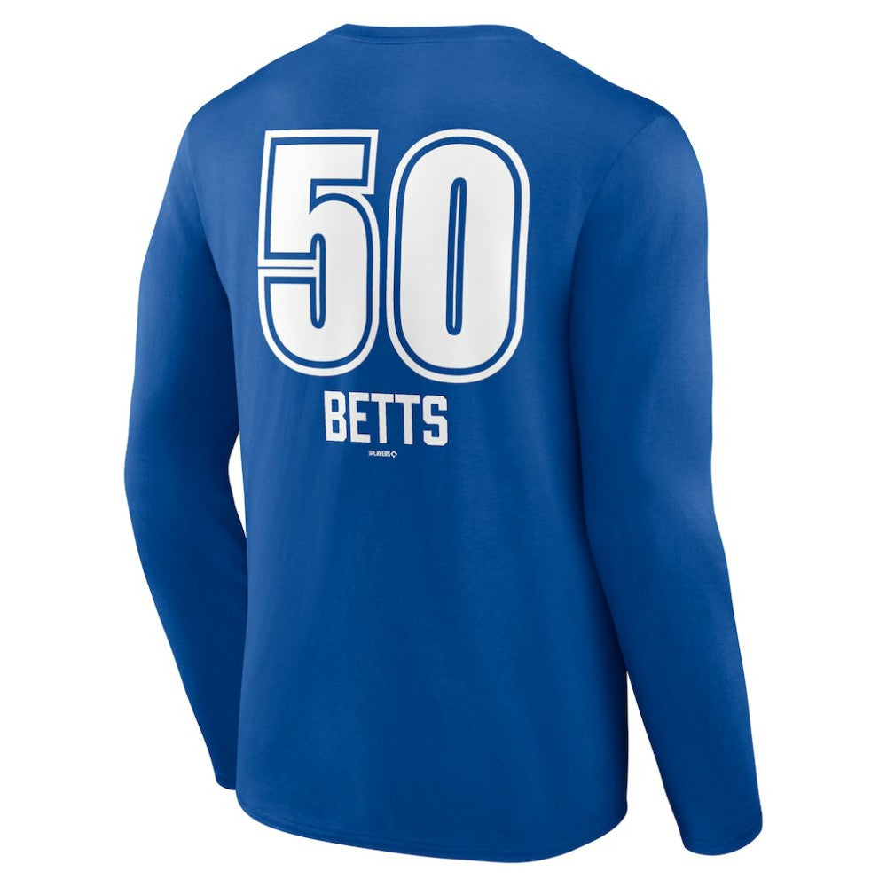 Mookie Betts Los Angeles Dodgers Fastball Player Name & Number Long Sleeve T-Shirt - MLB T-shirts