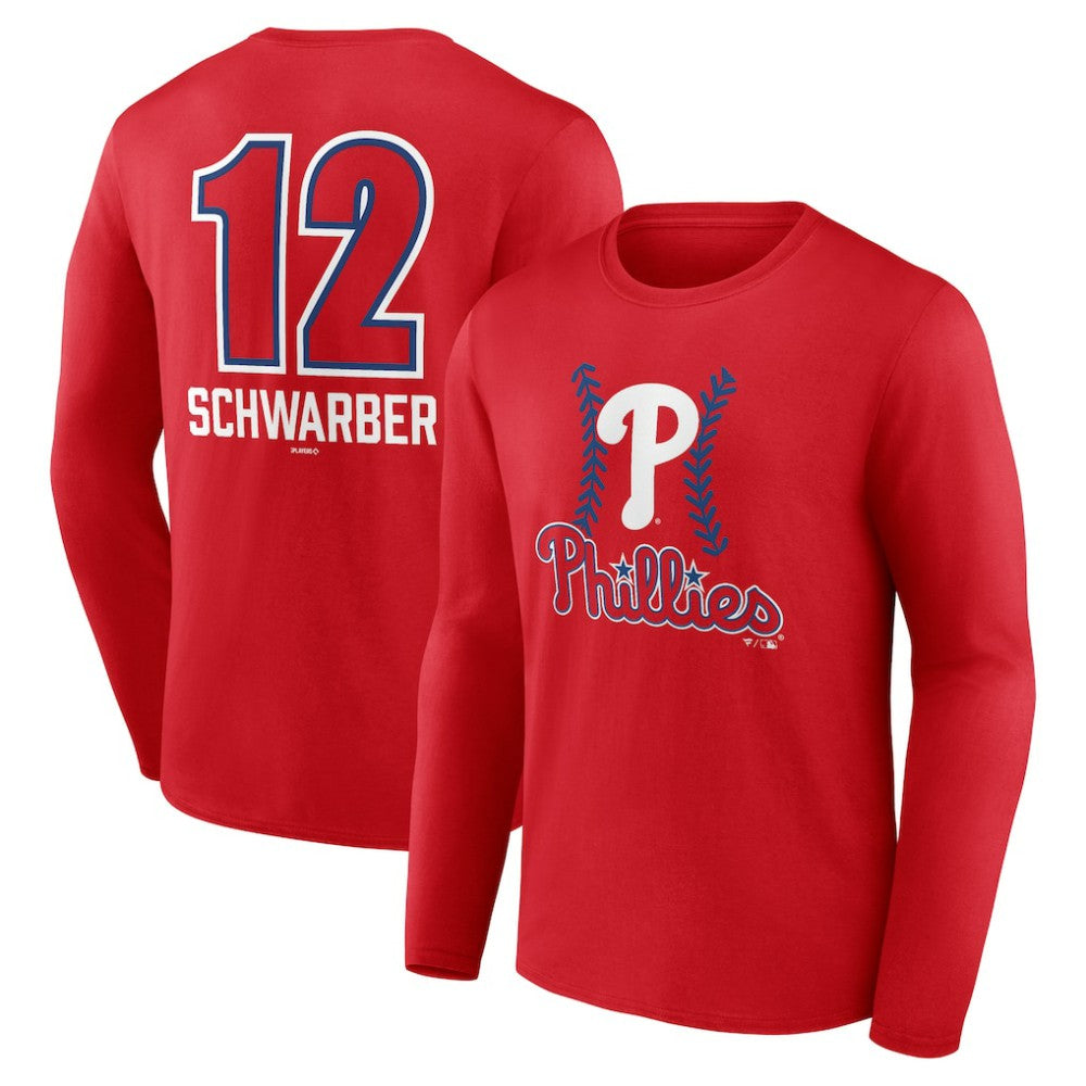 Kyle Schwarber Philadelphia Phillies Fastball Player Name & Number Long Sleeve T-Shirt - MLB T-shirts