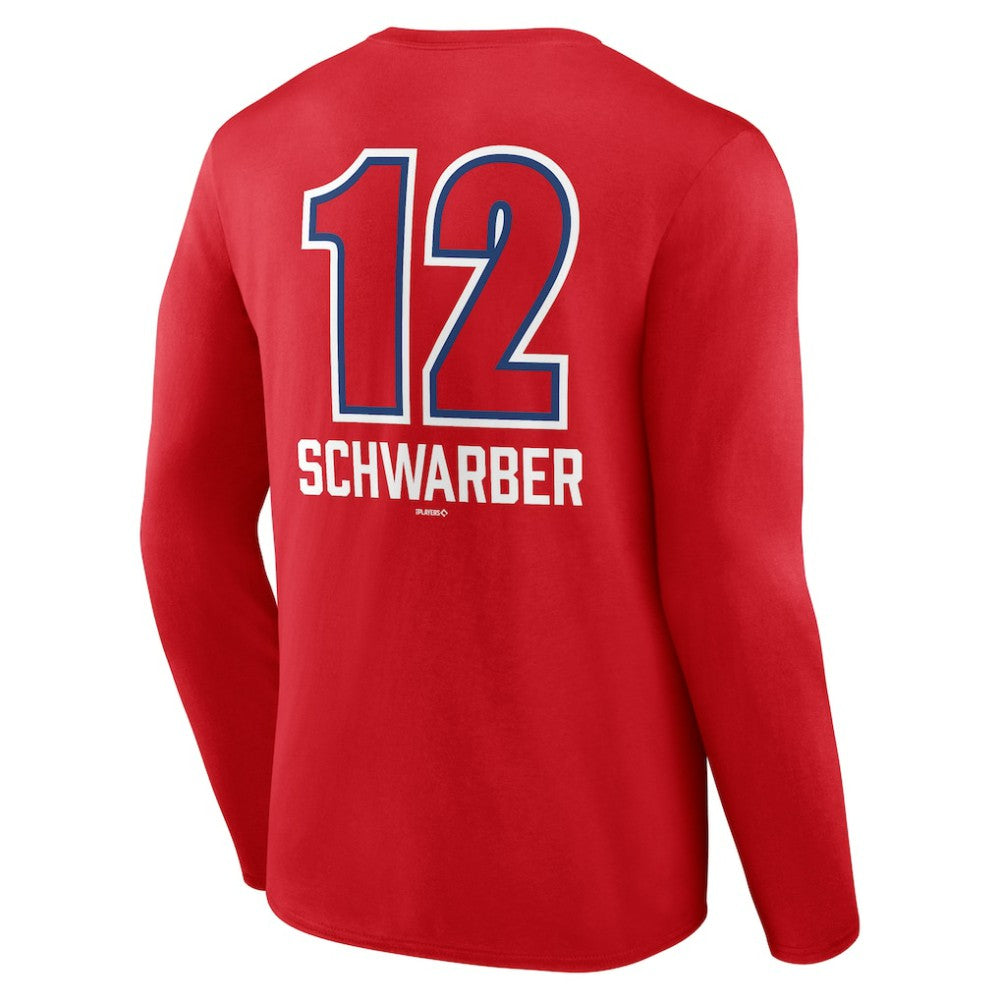 Kyle Schwarber Philadelphia Phillies Fastball Player Name & Number Long Sleeve T-Shirt - MLB T-shirts