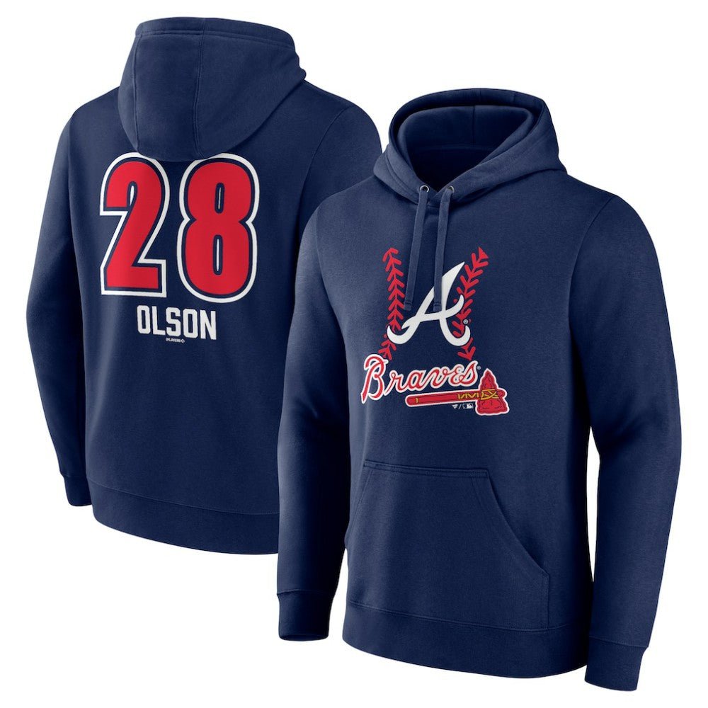 Matt Olson Atlanta Braves Fastball Player Name & Number Pullover Hoodie - MLB Hoodies