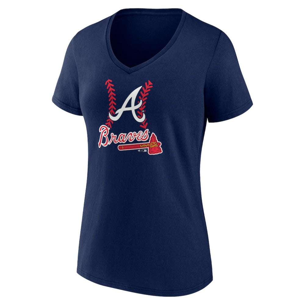 Matt Olson Atlanta Braves Women's Fastball Player Name & Number V-Neck T-Shirt - MLB T-shirts