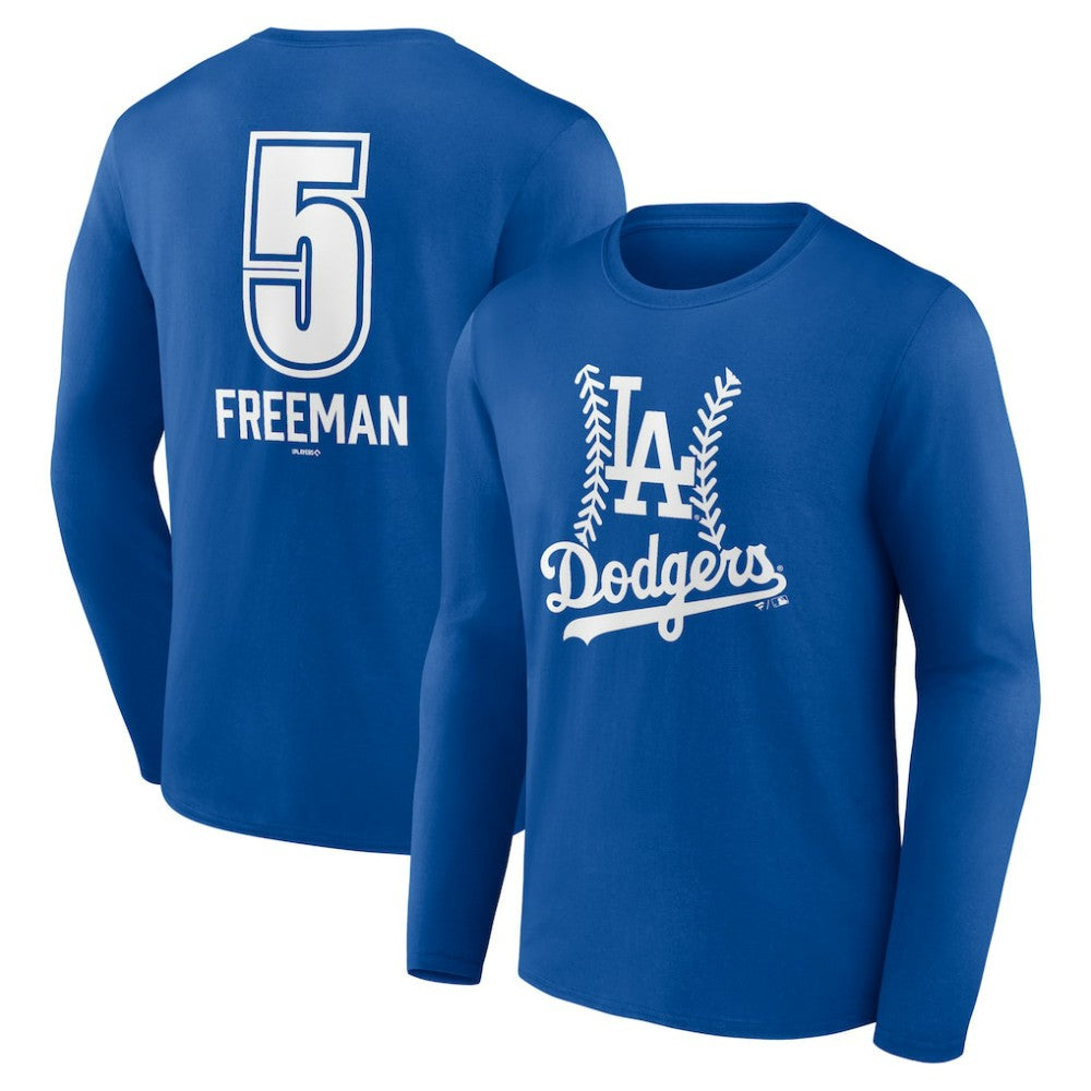 Freddie Freeman Los Angeles Dodgers Fastball Player Name & Number Long Sleeve T-Shirt - MLB T-shirts