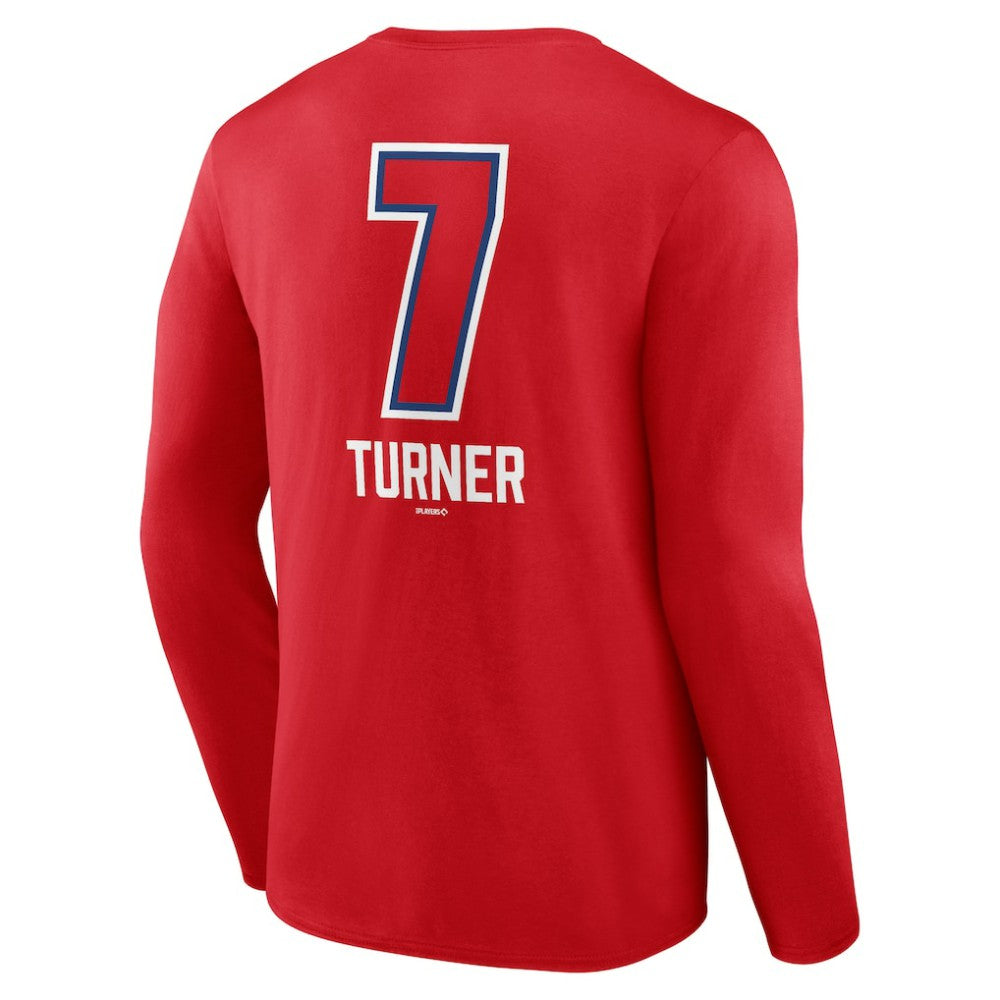 Trea Turner Philadelphia Phillies Fastball Player Name & Number Long Sleeve T-Shirt - MLB T-shirts