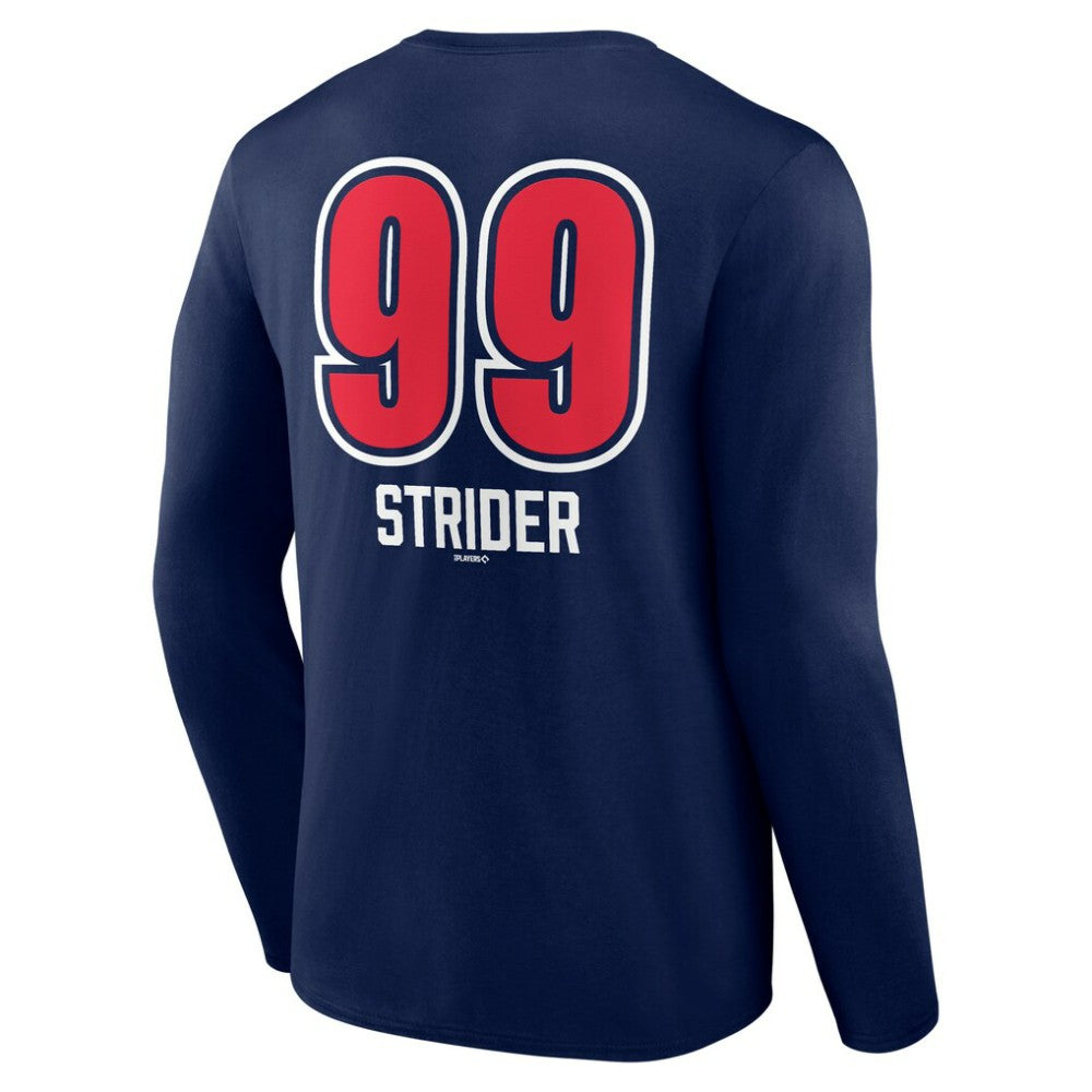 Spencer Strider Atlanta Braves Fastball Player Name & Number Long Sleeve T-Shirt - MLB T-shirts