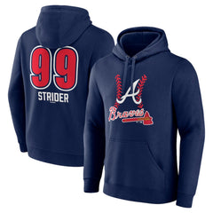Spencer Strider Atlanta Braves Fastball Player Name & Number Pullover Hoodie - MLB Hoodies