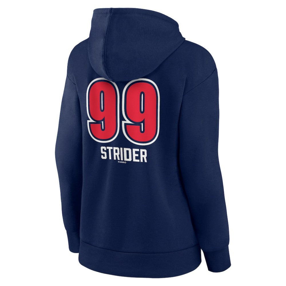 Spencer Strider Atlanta Braves Women's Fastball Player Name & Number Pullover Hoodie - MLB Hoodies