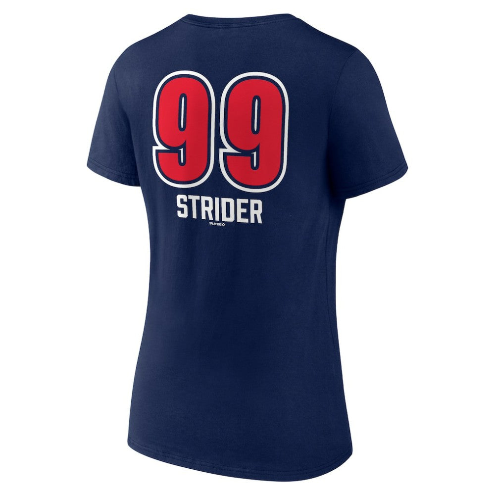 Spencer Strider Atlanta Braves Women's Fastball Player Name & Number V-Neck T-Shirt - MLB T-shirts