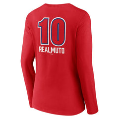 J.T. Realmuto Philadelphia Phillies Women's Fastball Player Name & Number Long Sleeve V-Neck T-Shirt - MLB T-shirts