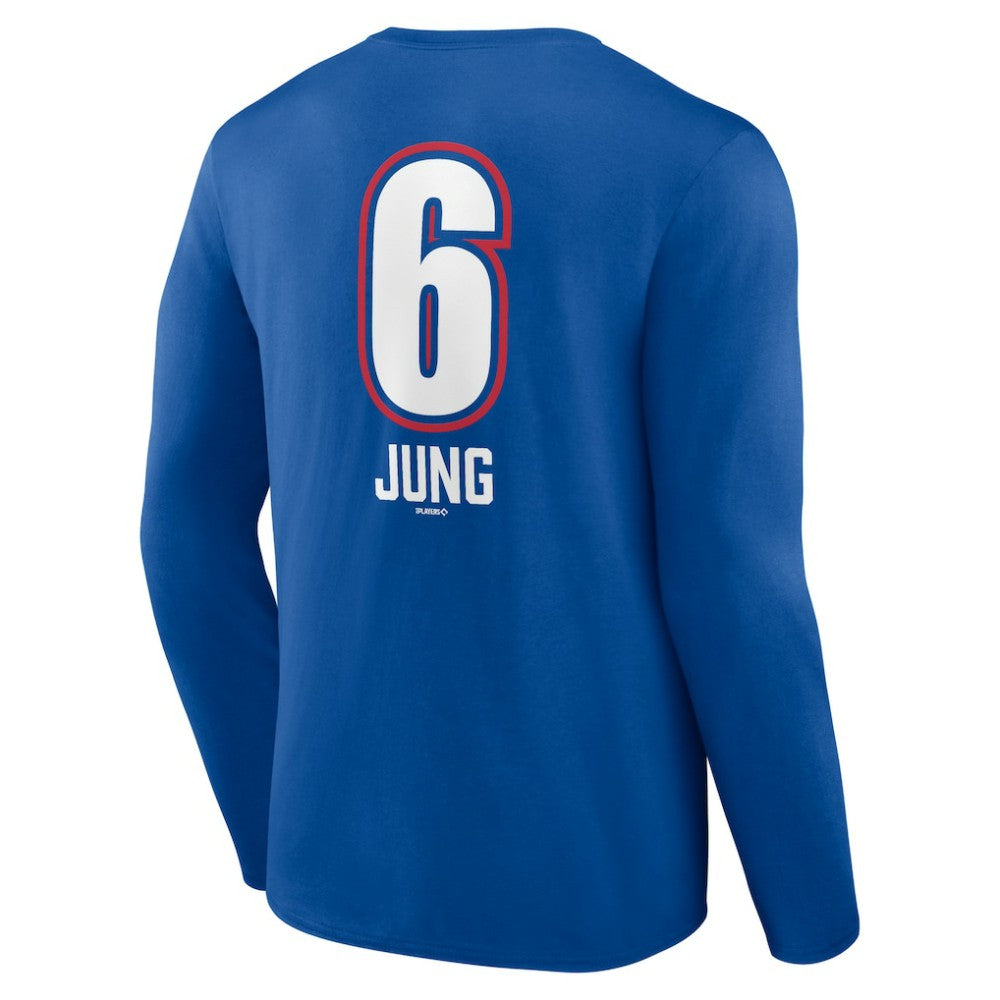 Josh Jung Texas Rangers Fastball Player Name & Number Long Sleeve T-Shirt - MLB T-shirts