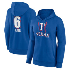 Josh Jung Texas Rangers Women's Fastball Player Name & Number Pullover Hoodie - MLB Hoodies