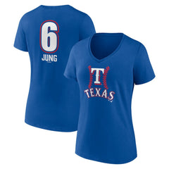 Josh Jung Texas Rangers Women's Fastball Player Name & Number V-Neck T-Shirt - MLB T-shirts