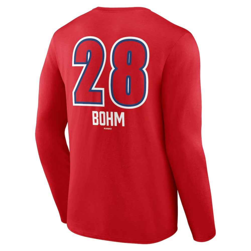 Alec Bohm Philadelphia Phillies Fastball Player Name & Number Long Sleeve T-Shirt - MLB T-shirts
