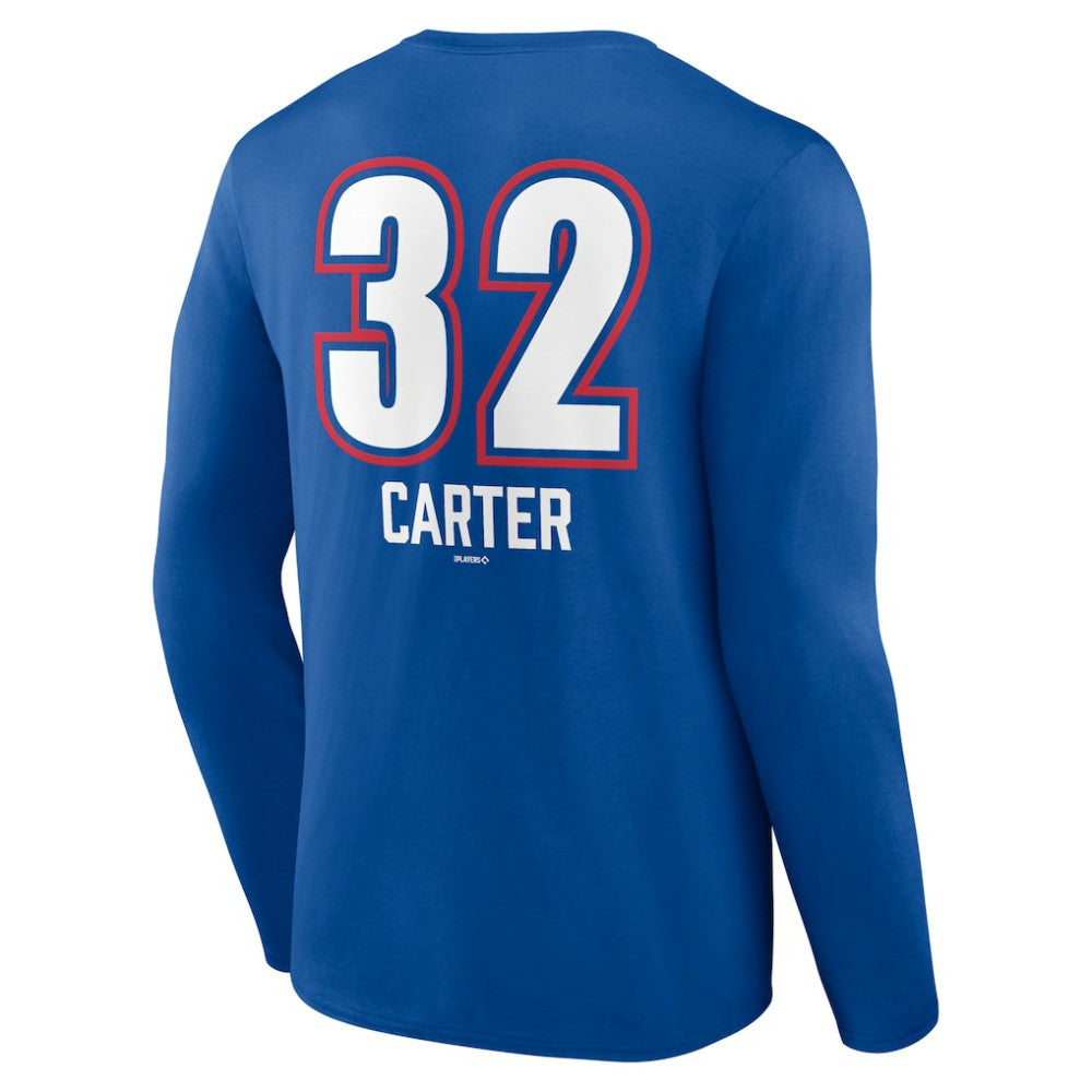 Evan Carter Texas Rangers Fastball Player Name & Number Long Sleeve T-Shirt - MLB T-shirts