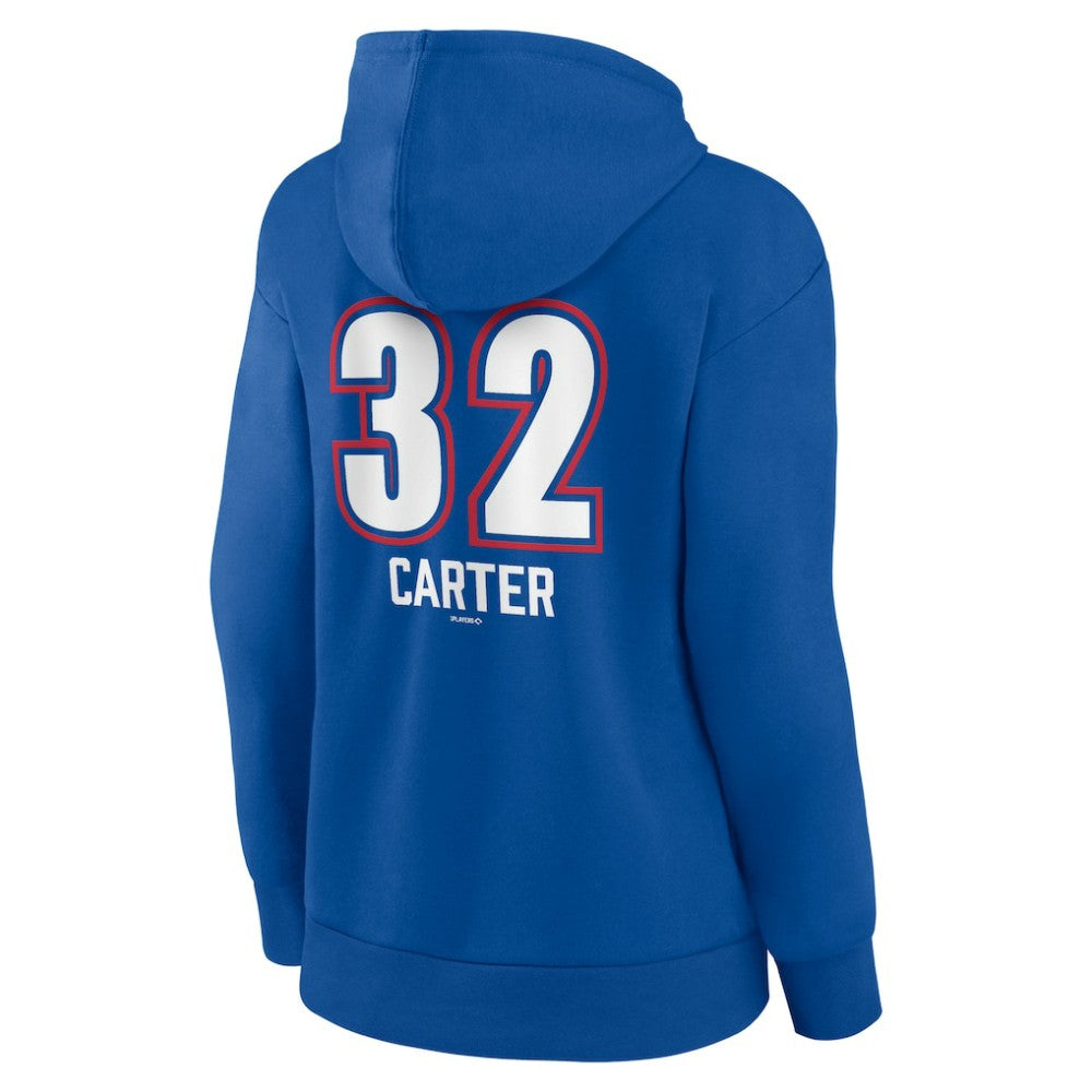 Evan Carter Texas Rangers Women's Fastball Player Name & Number Pullover Hoodie - MLB Hoodies