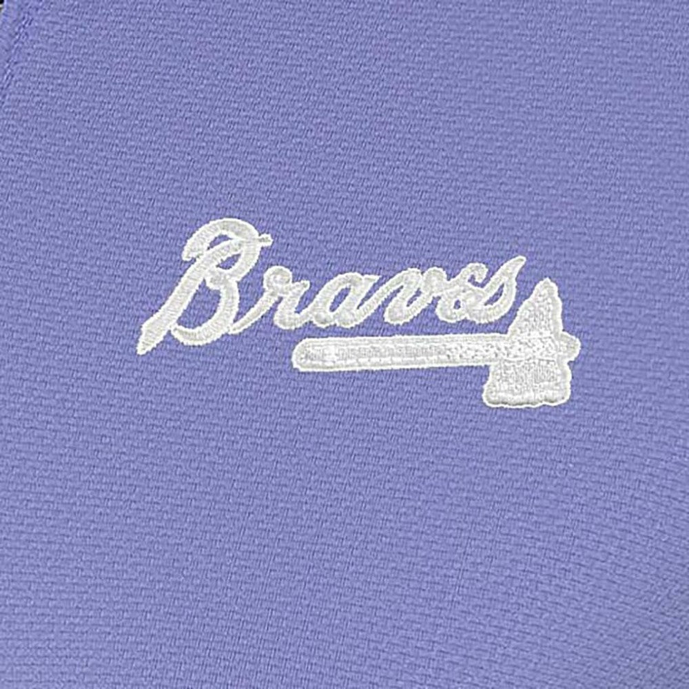 Atlanta Braves Antigua Women's Finish Quarter-Zip Pullover Top - MLB Pullover