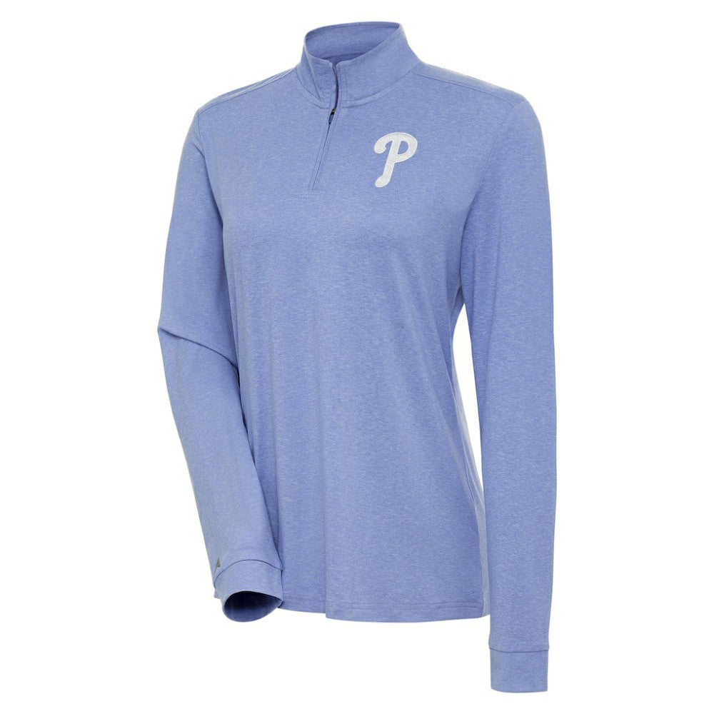 Philadelphia Phillies Antigua Women's Mentor Quarter-Zip Pullover Top - MLB Pullover