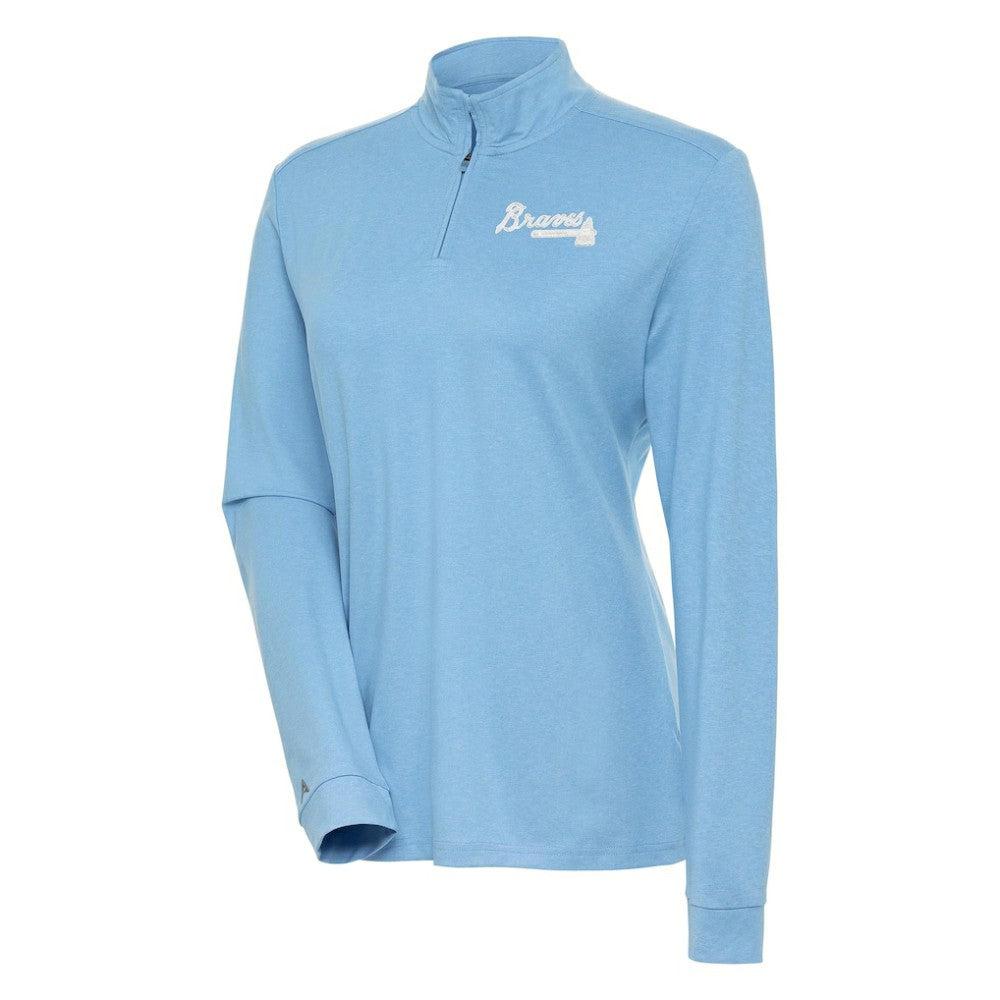 Atlanta Braves Antigua Women's Mentor Quarter-Zip Pullover Top - MLB Pullover