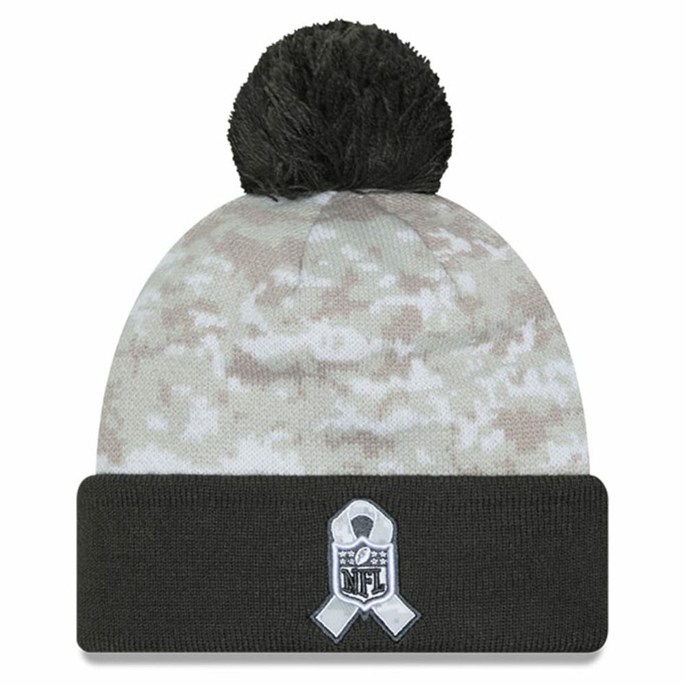 Las Vegas Raiders 2024 Salute To Service Digital Camo Cuffed Knit Hat with Pom | NFL Online
