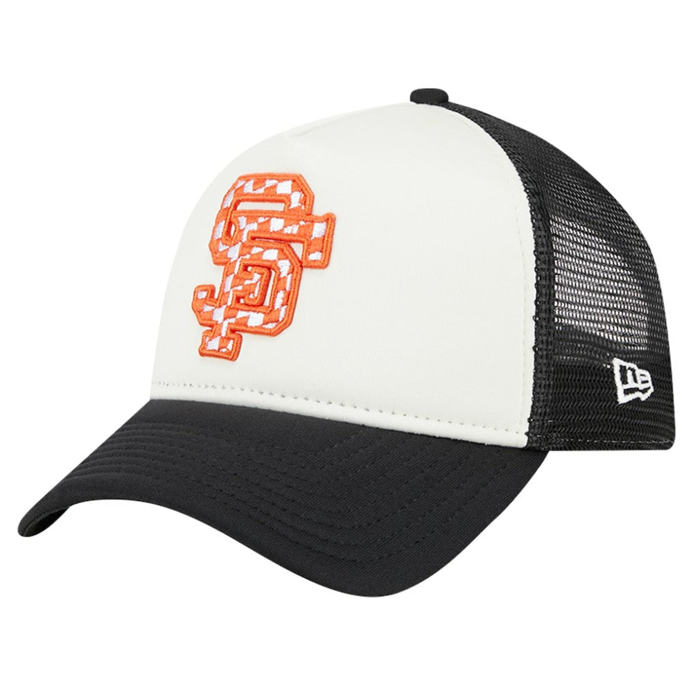 San Francisco Giants New Era Checkered Flag A-Frame Trucker 9FORTY Adjustable Hat - MLB Hats
