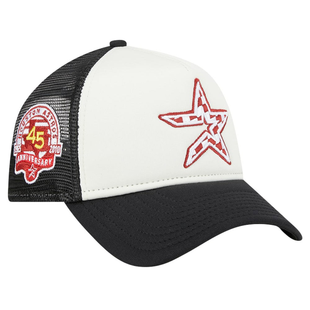 Houston Astros New Era Checkered Flag A-Frame Trucker 9FORTY Adjustable Hat - MLB Hats