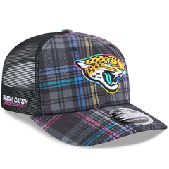 Jacksonville Jaguars 2024 NFL Crucial Catch Plaid 9SEVENTY Trucker Snapback Hat | NFL Outlet
