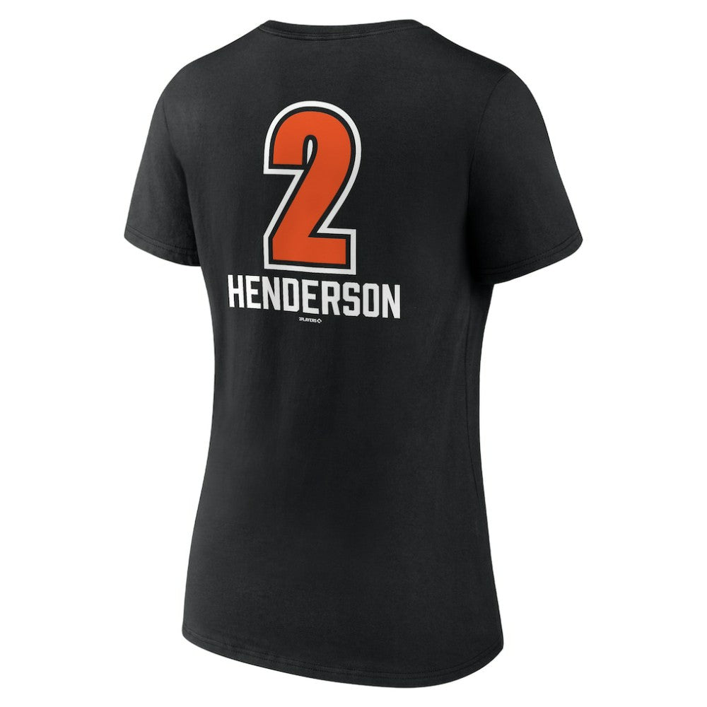 Gunnar Henderson Baltimore Orioles Women's Fastball Player Name & Number V-Neck T-Shirt - MLB T-shirts